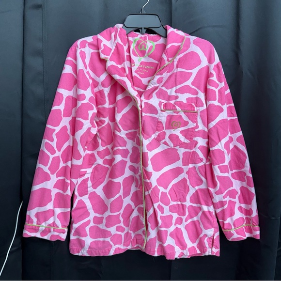 Vintage Victorias Secret Pink Cheetah Button Top size Medium - Picture 2 of 2